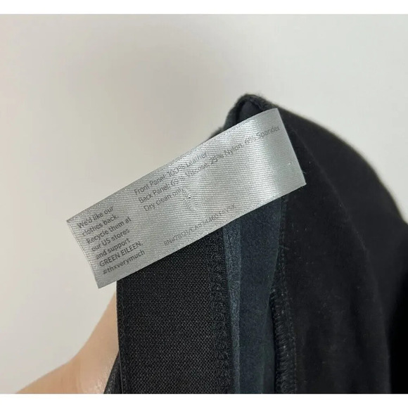 Eileen Fisher Ponte Black Leather Front Panel Legging Pants Size Large Stretch - Picture 6 of 9